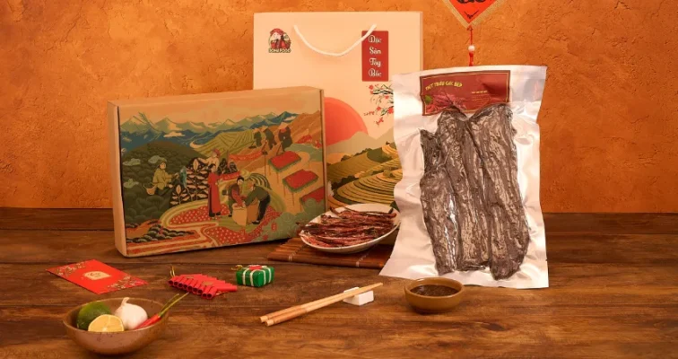 Ảnh hộp quà thịt trâu gác bếp nhà Đỗ Gia 1