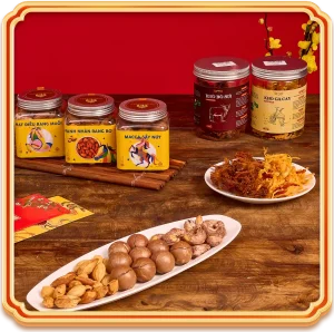 các món trong set quà hạt dinh dưỡng hạt ngọc khai xuân