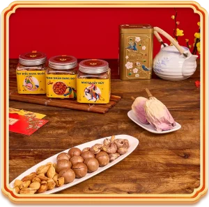 các món trong set quà hạt dinh dưỡng ngũ lộc trao xuân