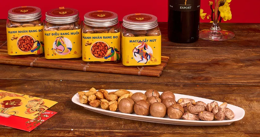 set quà hạt dinh dưỡng 11 - hạt điều quà tết
